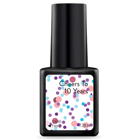 Sensationail Gel Nail Polish, “Cheers to 10 Years” Clear with Purple Glitter For up to 2 Weeks of Dazzling Color, LED Nail Lamp Required, Long-Lasting Finish, No Dry Time, 0.25 Fl Oz
