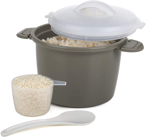 Progressive International Set Microwave Rice Cooker, 4 Piece, Gray