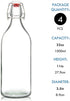 32oz Swing Top Bottles -Glass Beer Bottle with Airtight Rubber Seal Flip Caps for Home Brewing Kombucha,Beverages,Oil,Vinegar,Water,Soda,Kefir (4 Pack)