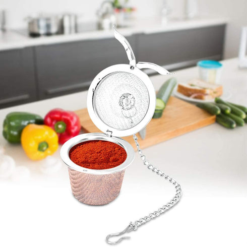 Tea Ball Infuser Stainless Steel Tea Strainer Mesh Ball Herbal Spice Filter Soup Infuser with Chain(L)
