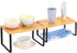 NEX Bamboo Kitchen Cabinet and Counter Shelf Organizer, Stackable & Expandable, Black and Natural