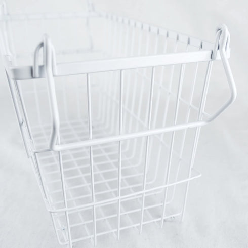 DII Metal Wire Mesh Stackable Utility Storage Bin, Large Rectangle, 13x10x11, White