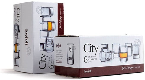 JoyJolt 6-Pack Heavy Base Shot Glass Set, 2-Ounce Shot Glasses