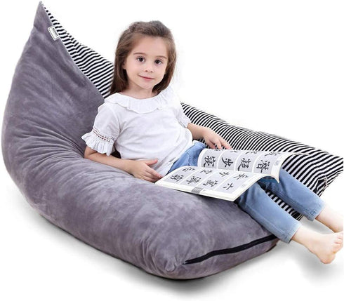 Stuffed Animal Storage Bean Bag Chair | 53" Extra Large Beanbag Cover for Kids and Adults, Plush Toys Holder and Organizer for Boys and Girls | Premium Velvet - Soft & Comfortable