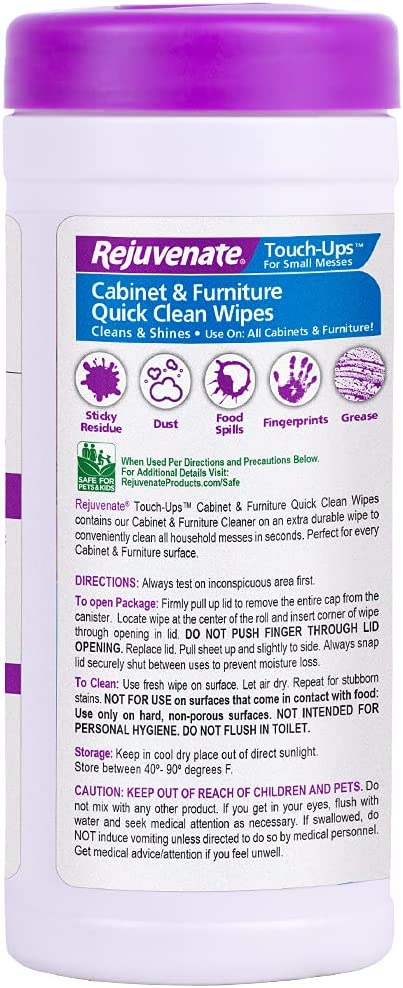 Rejuvenate Cabinet and Furniture Quick Clean Wipes 30 Units
