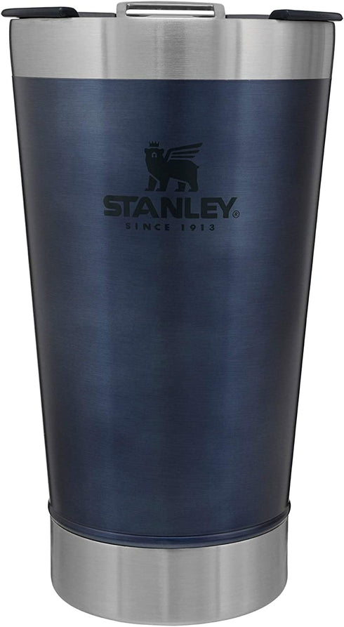 Stanley Classic Stay Chill Vacuum Insulated Pint Glass Tumbler, 16oz Stainless Steel Beer Mug with Built-in Bottle Opener, Double Wall Rugged Metal Drinking Glass, Dishwasher Safe Insulated Cup