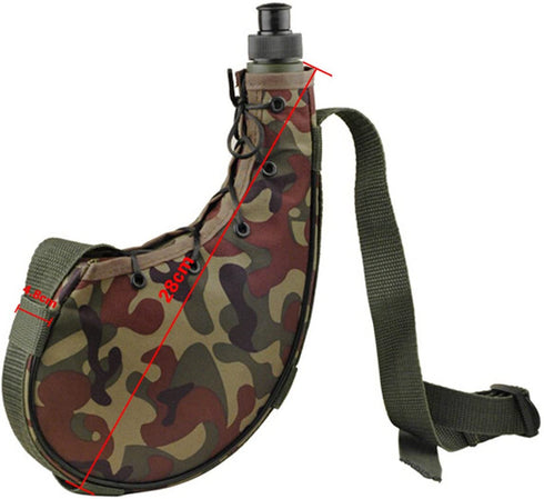 LKXHarleya 800ml Outdoor Military Canteen Water Bottle with Belt and Cover Tactical Camo Water Bottle Pouch Bag for Camping,Hiking,Climbing,27 OZ