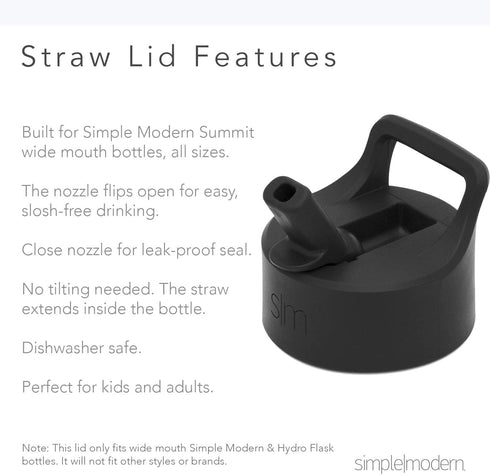 Simple Modern Kids Water Bottle with Straw Lid Vacuum Insulated Stainless Steel Metal Thermos | Reusable Leak Proof BPA-Free Flask for School | Summit Collection | 18oz, Seaside Blue