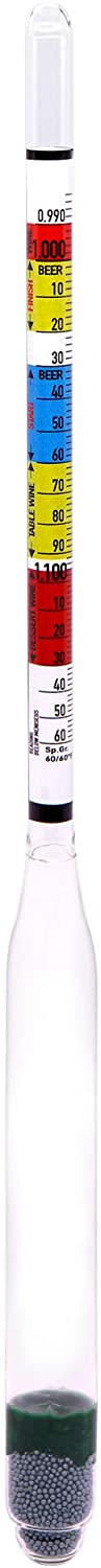 Circrane Hydrometer & Glass Test Jar Set, Triple Scale Alcohol Hydrometer with Glass Cylinder for Brew Beer, Wine, Mead and Kombucha, ABV, Brix and Gravity Test Kit, Home Brewing Supplies