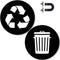 Recycle and Trash Logo Magnetic Sticker 4in x 4in - Organize Trash - for Metal cans, containers and Bins - Home or Office - Premium Magnet (Small, Black - Magnetic)