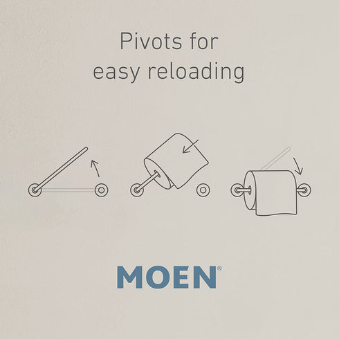 Moen BH3808CH Genta Double Post Modern Pivoting Toilet Paper Holder, Chrome