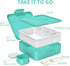 VOLUEX Bento Box, Bento Lunch Box for Kids with Spoon & Fork, 4 Compartment, Durable, Leak Proof, Dishwasher Safe, BPA-Free and Food-Safe Materials, 45oz Large Lunch Box Containers for Adults- Blue