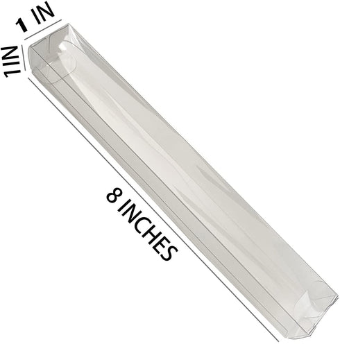 50 Clear Pretzel Rod Boxes, 1 x 1 x 8 Inches Pretzel Boxes