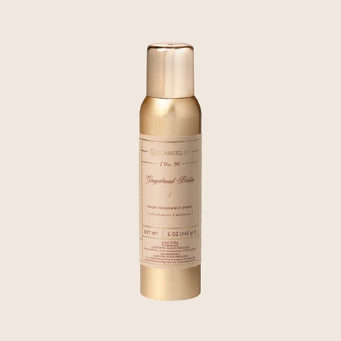 Aromatique Gingerbread Brulee Fragrant Aerosol Room Spray in 5 oz Gold Bottle for Home Decor and Gift
