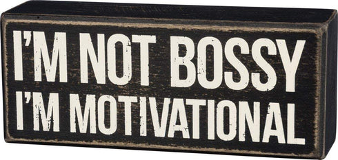 Primitives by Kathy Box Sign Motivational Home Decor, 6" L x 2.50" H x 1.75" W, Black, White