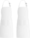 Xornis 2 Pack 100% Cotton Bib Aprons with 2 Pockets Kitchen Cooking, White