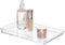 iDesign - 38480 Clarity Plastic Vanity Tray, Non-Slip Guest Towel Board for Bathroom, Kitchen, Office, Craft Room, Countertops, 12" x 7" x 1", Clear