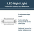 Legrand radiant Adjustable LED Night Light Outlet, Horizontal Step Nightlight Electrical Outlets for Bedroom and Hallway, Full, White, NTLHORZWCC6