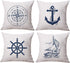 ULOVE LOVE YOURSELF Coastal Sailing Throw Pillow Case Blue Compass/Anchor/Sailboat/Navigation Pattern Ocean Theme Cushion Covers Nautical Beach Decorative Pillowcases 18—18 Inch,4Pack