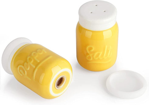 Sweese 812.105 Porcelain Salt & Pepper Shaker, Farmhouse Table Decor, 4 ounce each, Yellow