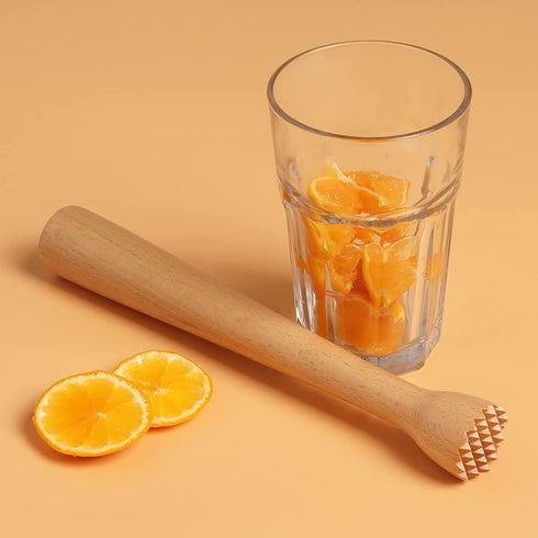Yzzsjc 2pcs Wooden Cocktail Muddler 9.8inch Long Muddler Home Bar Tool Durable Wood Ice Crusher Bar Accessory and Cocktail Drinkware Tool Kitchen Masher Tool for Garlic Avocado Herbs and Fruits