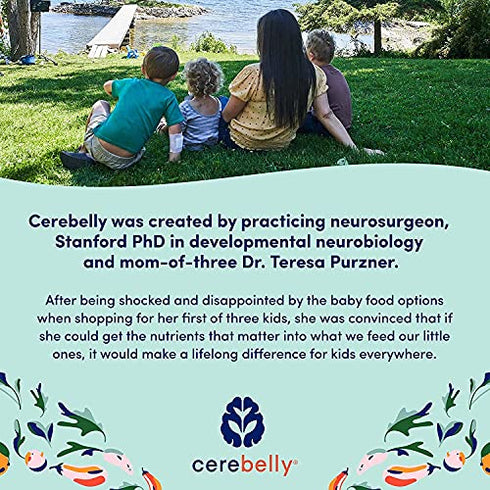 Cerebelly Toddler Snack Bars – Apple Kale (Pack of 5), Healthy & Organic Whole Grain Bars with Veggies & Fruit, 15 Brain-supporting Nutrients from Superfoods, Nut Free, No Added Sugar, Made with Gluten Free Ingredients