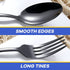 12-Pieces Polished Black Silverware Set, Flatware Set for 6, Stainless Steel Tableware Cutlery Set with Dinner Spoons Forks, Utensil Sets for Home Kitchen Restaurant Hotel, Dishwasher Safe