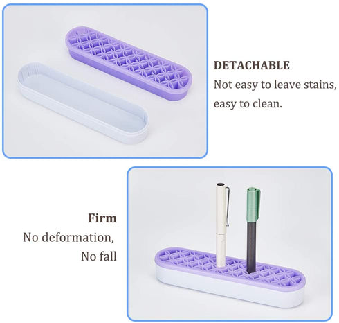 GORGECRAFT Sew Desktop Organizers Silicone Makeup Brush Holder Organizer Cosmetic Storage Box Multipurpose Make Up Brush Stand Painting Pen Holder Sewing Craft Tools for Stash and Store (Purple)