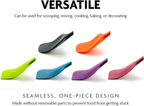 Ovente 6 Pieces Non-Stick Silicone Spatula Set with Heat Resistant & Stainless Steel Core, Dishwasher Safe Premium Utensil with Seamless Design Perfect for Baking Cooking & Mixing, Multi SP2006BBLGOPR