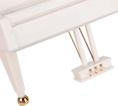 White Piano Music Box 4.9x4.7x5.7in Mini Piano Tabletop Ornament Musical Boxes Gift for Christmas, Birthday, Valentine's Day