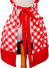 Vintage Cute Women Cotton Cooking Plus Size Retro Bib Kitchen Apron with Extra Ties & Pockets 22×30 inch
