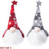 XAMSHOR Handmade Christmas Gnome Tomte with Light, Plush Elf Scandinavian Santa with Bendable Nordic Hat for Home Table Decorations Gift Set of 2, 11.8x5.5 inches