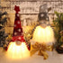 XAMSHOR Handmade Christmas Gnome Tomte with Light, Plush Elf Scandinavian Santa with Bendable Nordic Hat for Home Table Decorations Gift Set of 2, 11.8x5.5 inches