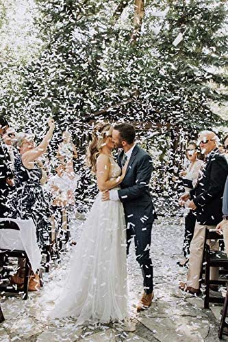 10Pack White Confetti Wand Tissue Sticks for Wedding Celebrations, Anniversary, Birthday Party, 7.8inch