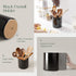 DOWAN Kitchen Utensil Holder, Ceramic Utensils Crock with Table-Protection Cork Mat, Cooking Utensil Holder for Kitchen Décor, Easy to Clean, Black