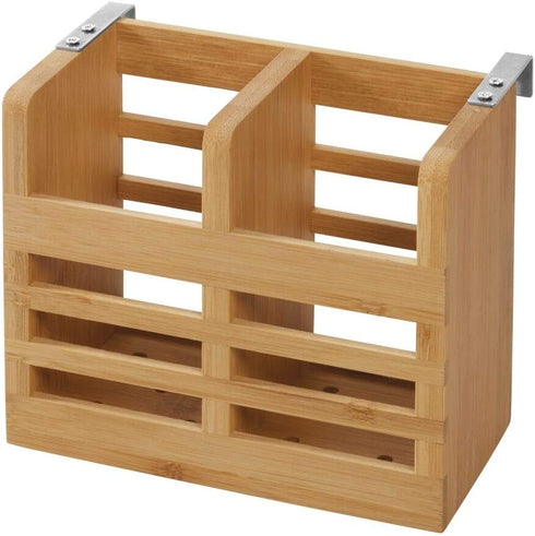 iDesign Formbu Bamboo Silverware Caddy Utensil Holder for Kitchen Countertops, Cabinets, Dining Table, Patio, 6.5" x 2.36" x 5.12", Beige