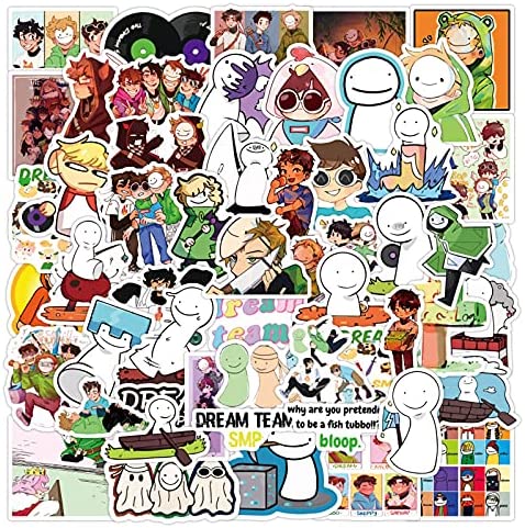 Dream SMP Sticker for Teen Skateboard, Cool Waterproof Game Decal for Kids Water Bottle, Laptop, Phone, Travel Case, Bike, Guitar 50pcs Pack