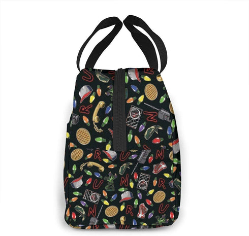 MSGUIDE Stranger Things Black Insulated Lunch Bag Leakproof Cooler Lunch Box for Men Women Adult - Reusable Thermal Tote Bag for Office Work School Picnic Beach