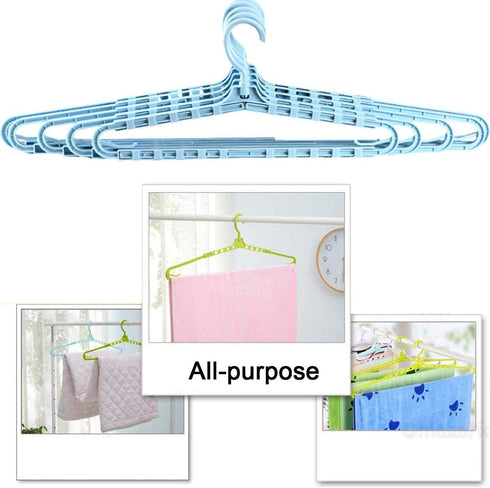 Extra Large Hangers Big Clothes Hangers Enlarge Adjustable Shoulder 16.4"-27.2" Drying Hanger 4 Pack Sturdy Hangers for Wide Polos Tops Cardigans Quilt Bath Towel Big and Tall Shirts 4 Colors Hanger
