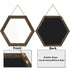 Emfogo Decorative Rustic Wall Mirror with 14 inch Hexagon Wood Framed Mirror for Bathroom,Bedroom,Over Door ,Farmhouse,Vanity, Living Room,Entryway Wall Decor