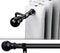 1 Inch Adjustable Curtain Rod Set-Black Curtain Rods for Windows 34 to 68"- Sturdy Single Drapery Rod for Sliding Door, Bedroom, Kitchen,Living Room (With 2 Brackets)