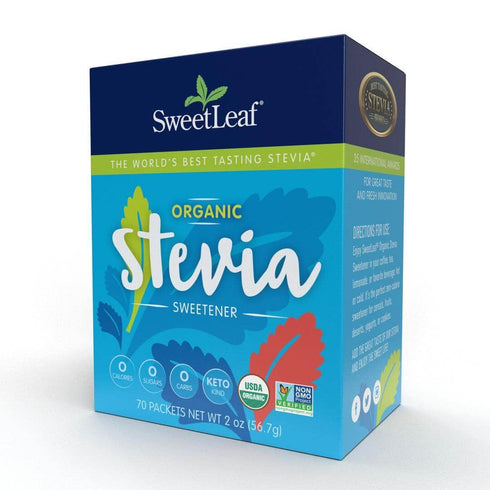 SWEET LEAF Sweetener Organic Stevia 70Count 95+ Organic Use SweetLeaf in place of sugar, 2 Ounce