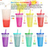 Color Changing Cups Tumblers with Lids Straws - 7 Reusable Bulk Tumblers Plastic Cold Cups for Adults Kids 24oz Tumbler