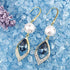 Elegant Blue Crystal Teardrop Dangle Earrings for Women,Giftable Weddings Jewelry for Bride Bridesmaid,14K Gold and Blue Zircon Drop Earrings