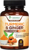 Turmeric Curcumin with BioPerine & Ginger 95% Curcuminoids 1950mg - Natural Joint Inflammatory Support, Black Pepper for Max Absorption, Nature's Tumeric Extract Supplement - 60 Capsules
