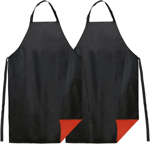kilofly 2pc Vinyl Extra Long 43" Adjustable Waist Neck Ties Waterproof Apron