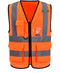 A-SAFETY Orange High Visibility Safety Vest Reflective,, 3M Multi Pockets Working Vest Working Uniform Zipper Front ANSI/ISEA Standards 7 Pockets Class 2,3XL