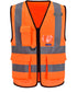 A-SAFETY Orange High Visibility Safety Vest Reflective,, 3M Multi Pockets Working Vest Working Uniform Zipper Front ANSI/ISEA Standards 7 Pockets Class 2,3XL