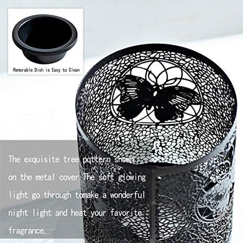 ASAWASA Metal Wall-Plug Wax Melt Warmer,Electric Wax Burner Melter Fragrance Warmer Night lamp,for Home Bedroom Kitchen Garage Gifts Décor Aromatherapy Spa 2.6"x2.6"x3.39"(Dream Butterfly)