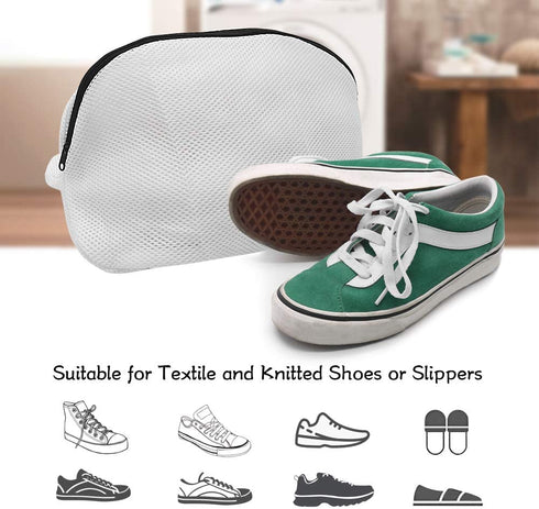 Tenn Well Shoe Washing Bags, Set of 3 Reusable Mesh Shoe Laundry Bags for Sneakers, Trainers, Running Shoes, Fit up to Mens Size 12